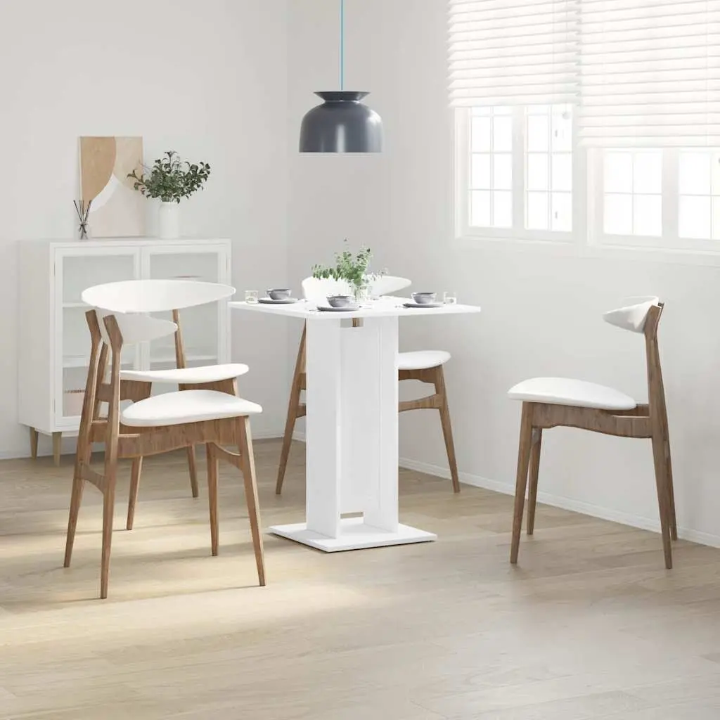 Bistro Table White Engineered Wood 60x60x75 cm