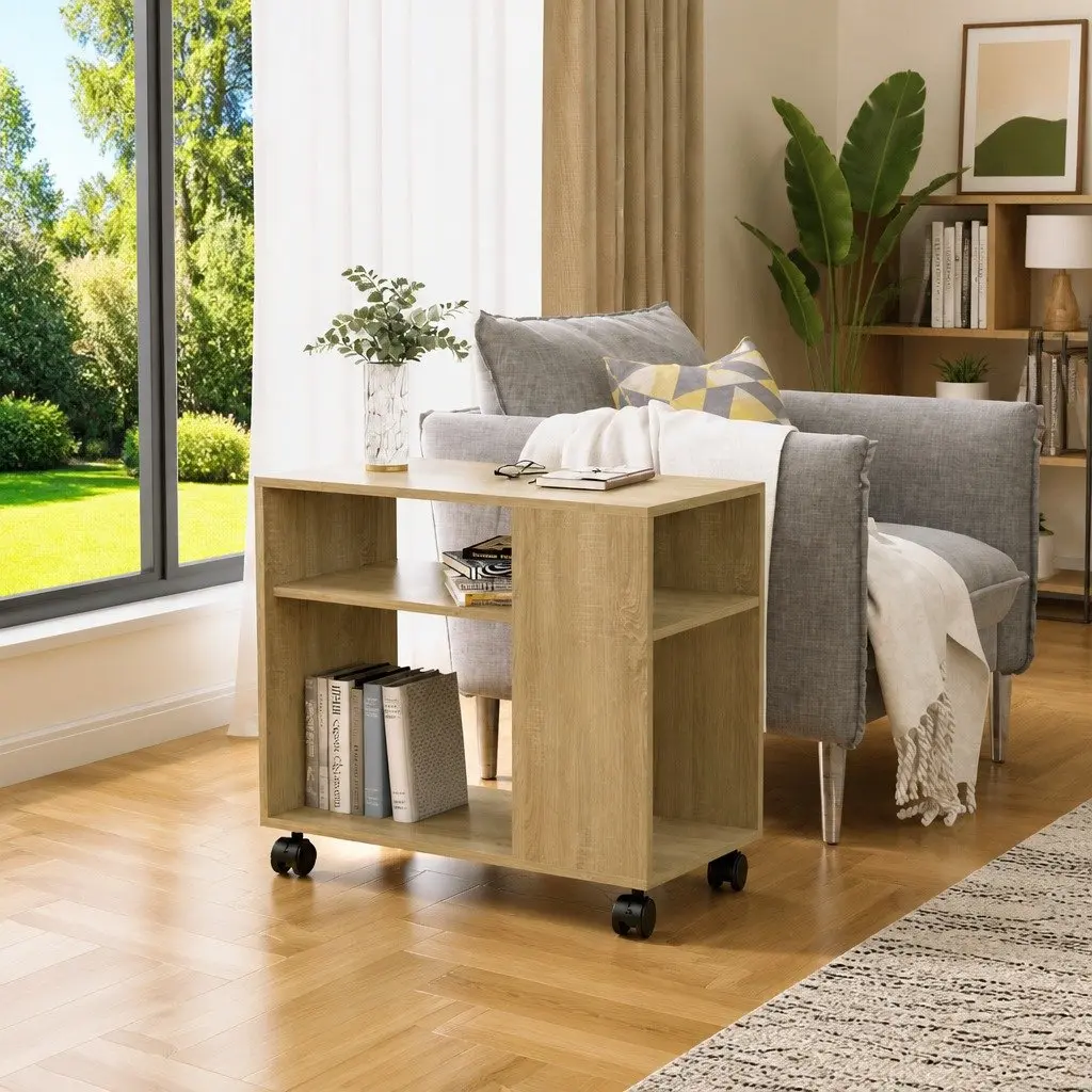Side Table with Wheels