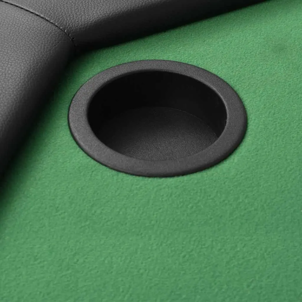 Folding Poker Table Octagonal Green 8 Player Cup Holders Padded Rim