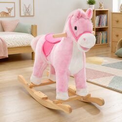 Your Child's New Favorite Plush Pink Rocking Horse