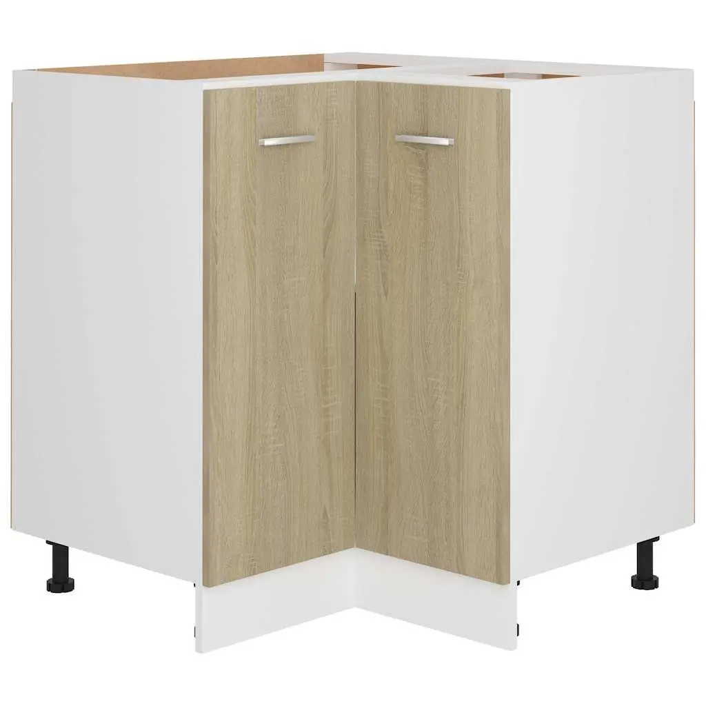 Kitchen Storage Cupboard Brown Engineered Wood Corner Bottom Cabinet 75.5x81.5 cm