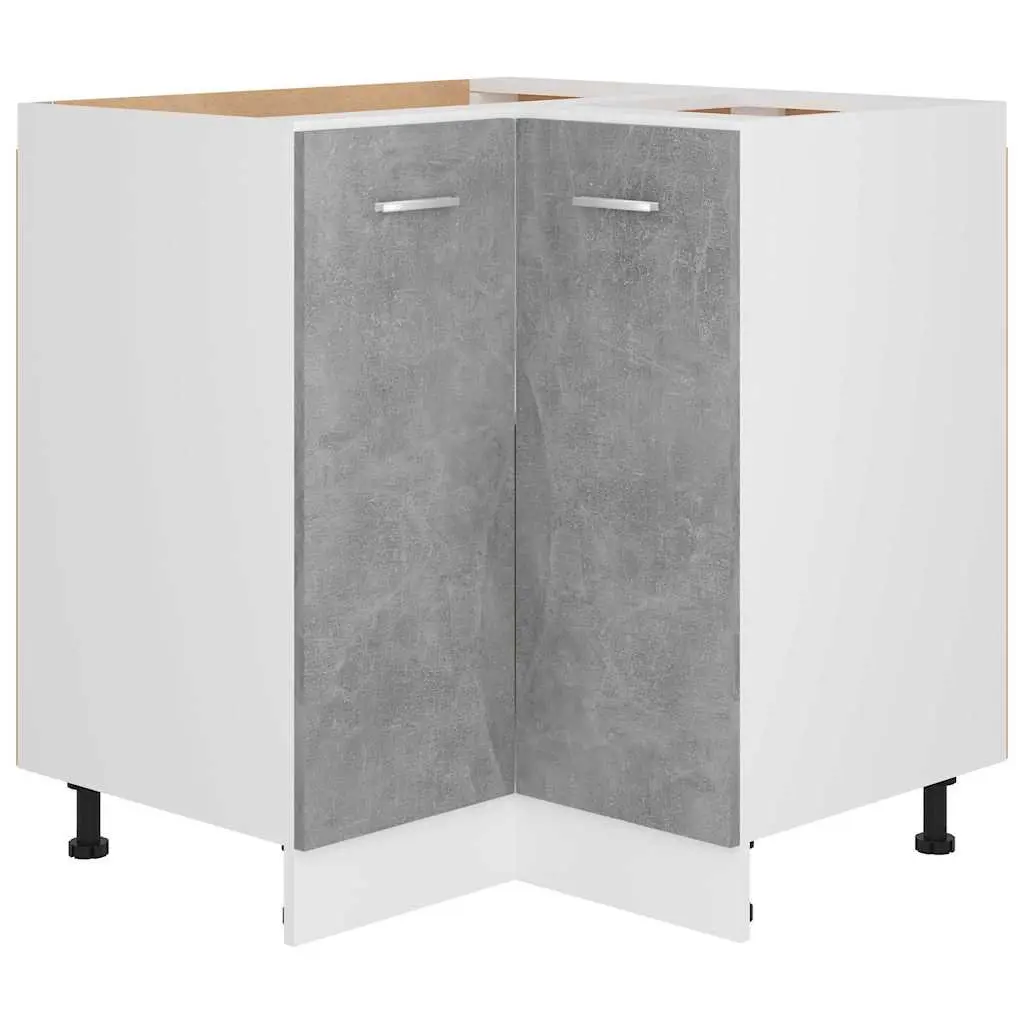 Grey Corner Kitchen Cabinet with Doors and Shelves for Storage 75.5cm Wide 75.5cm Deep 81.5cm High