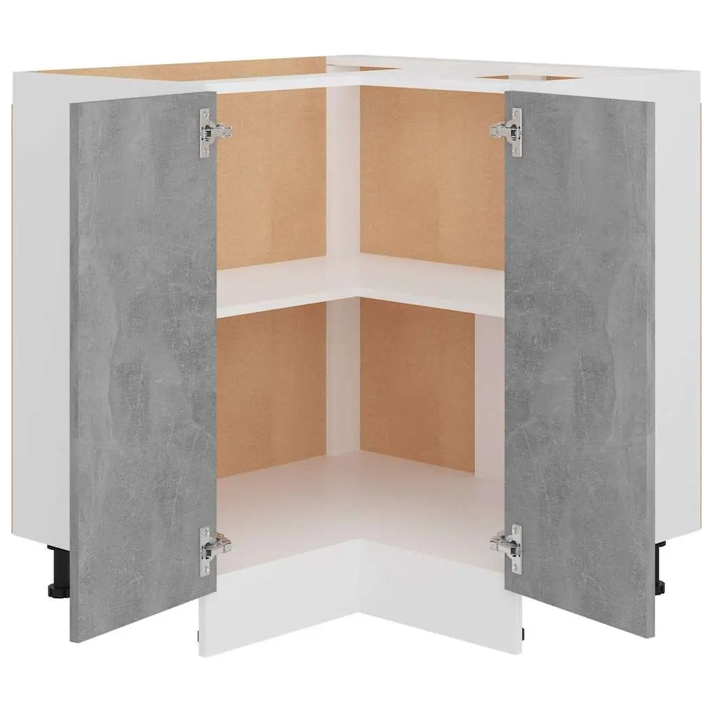 Grey Corner Kitchen Cabinet with Doors and Shelves for Storage 75.5cm Wide 75.5cm Deep 81.5cm High