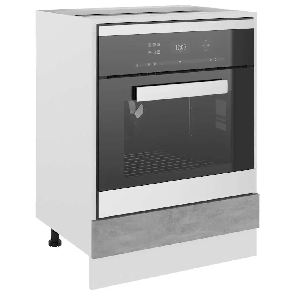 Oven Cabinet Grey Engineered Wood Kitchen Storage 60 x 46 x 81.5 cm