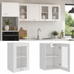 Friendly White Hanging Glass Kitchen Cabinet Organizer
