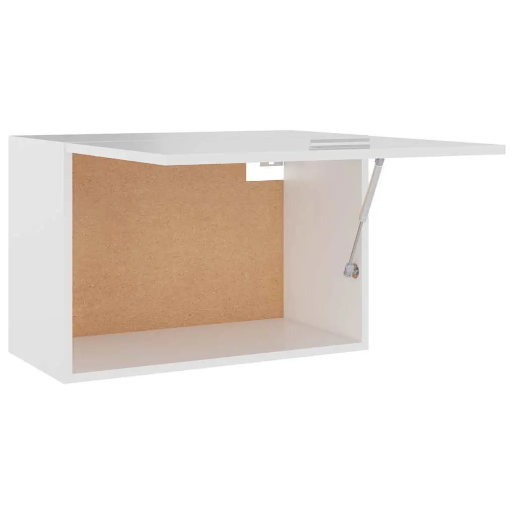 Hanging Kitchen Cabinet White Engineered Wood Shelf Flip-Up Door 60W x 31D x 40H cm