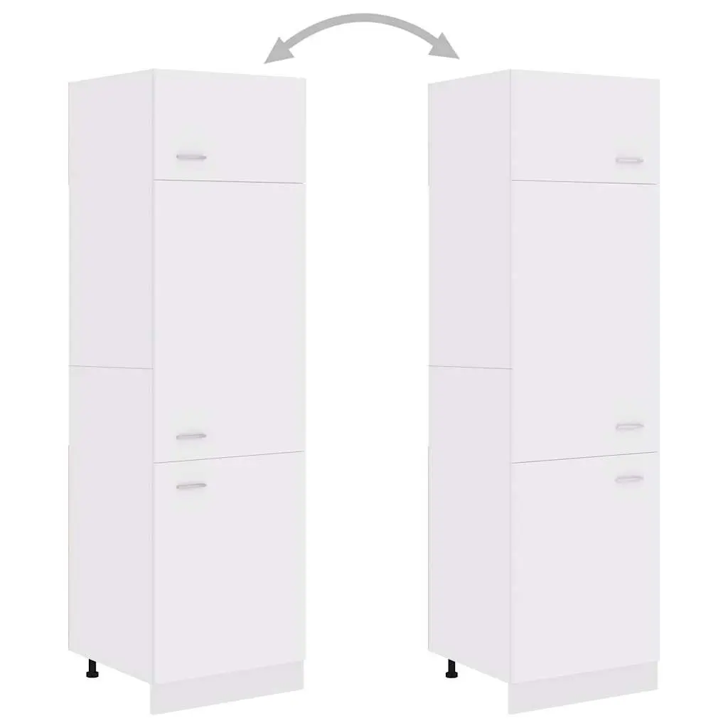 Kitchen Cabinet White Four Shelf Refrigerator Organiser 60x57x207cm
