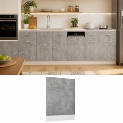Dishwasher Panel Grey 45x3x67cm Kitchen Cabinet Front Engineered Wood Cover