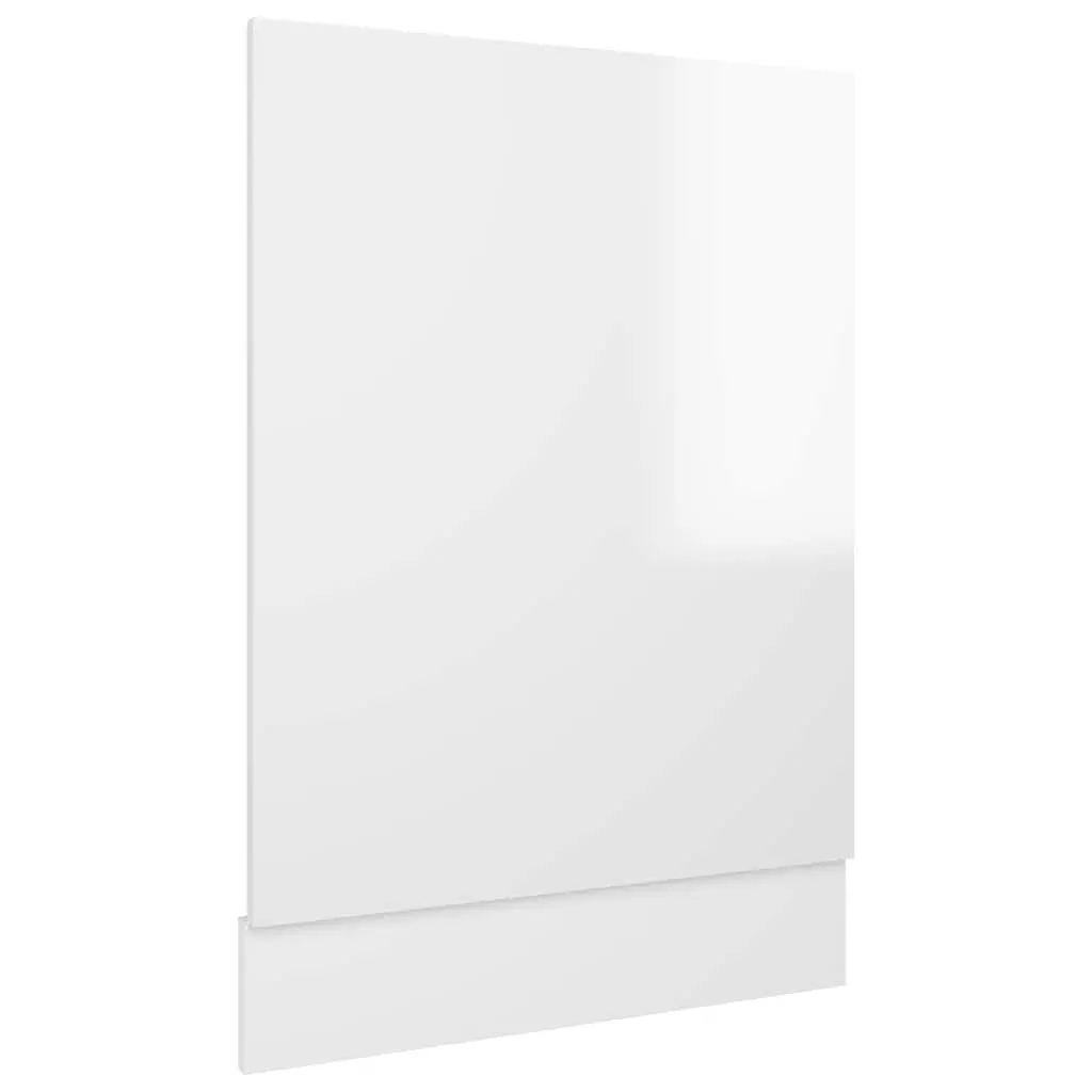 Dishwasher Panel White High Gloss Kitchen Cabinet Front Cover Engineered Wood