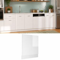 Dishwasher Panel White High Gloss Kitchen Cabinet Front Cover Engineered Wood