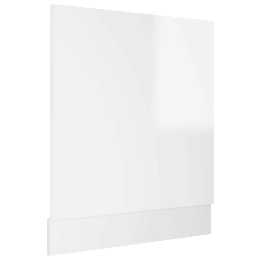 Dishwasher Panel White High Gloss Engineered Wood 59.5 x 3 x 67 cm
