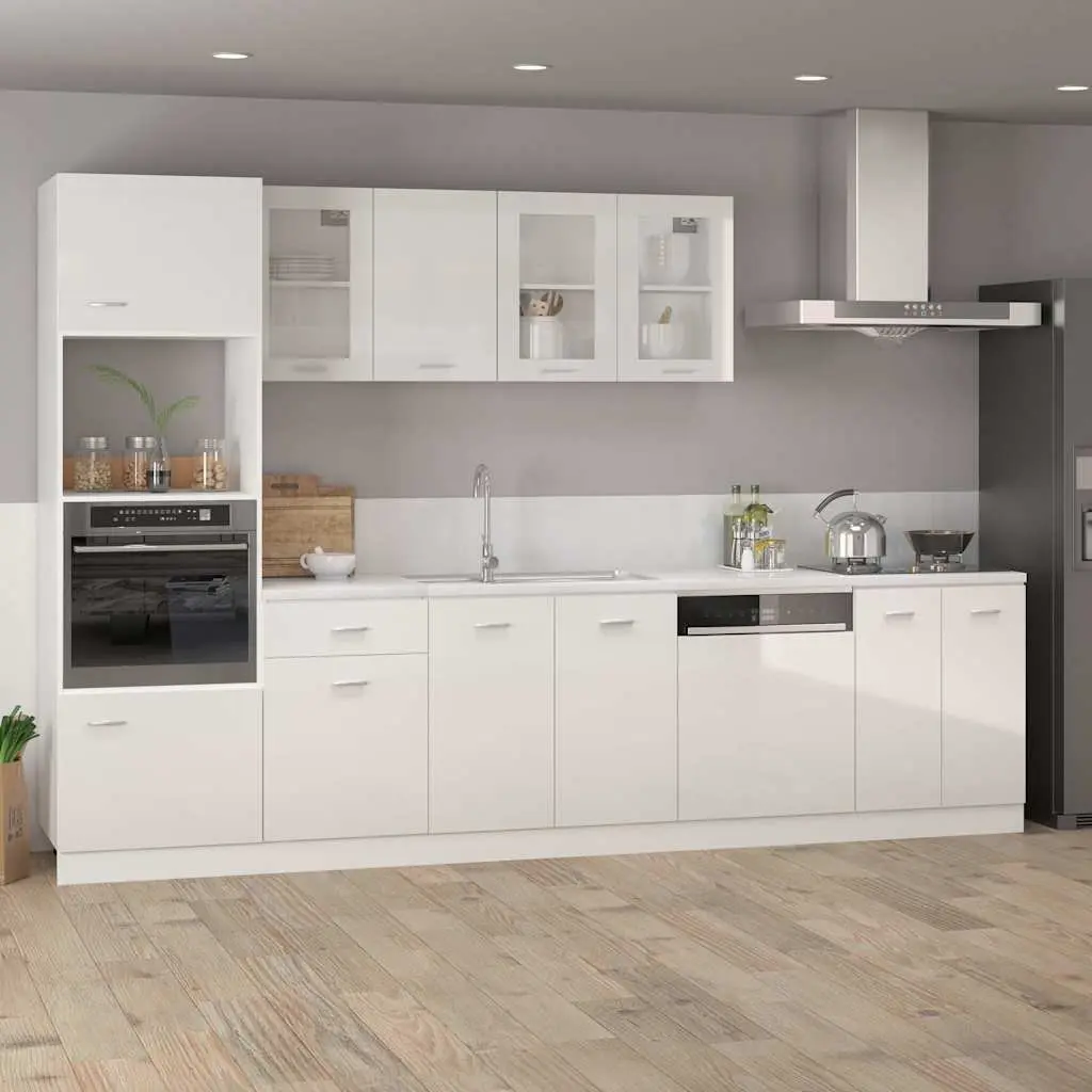 Dishwasher Panel White High Gloss Engineered Wood 59.5 x 3 x 67 cm