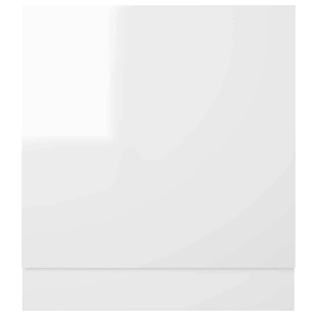 Dishwasher Panel White High Gloss Engineered Wood 59.5 x 3 x 67 cm