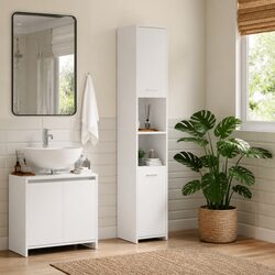 Your New White Bathroom Cabinet 30x30x183.5 cm Awaits