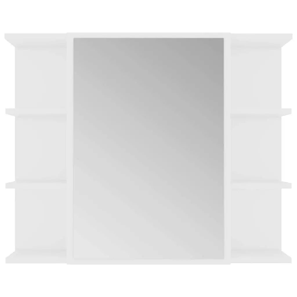 Bathroom Cabinet White Wall Mounted Mirror Unit Engineered Wood 80 x 20.5 x 64 cm