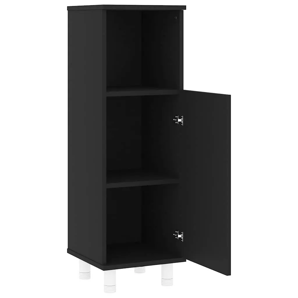 Bathroom Cabinet Black Engineered Wood 30 x 30 x 95 cm