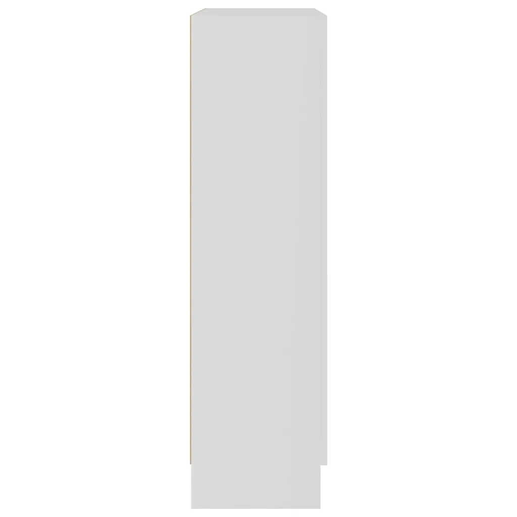 White Book Cabinet Storage Shelving Unit with 3 Compartments and 2 Doors 82.5 x 30.5 x 115 cm