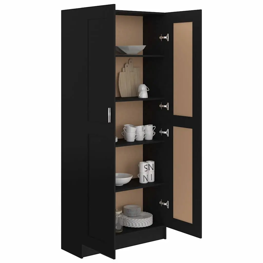 Black Book Cabinet 82.5x30.5x185.5 cm with 5 Compartments