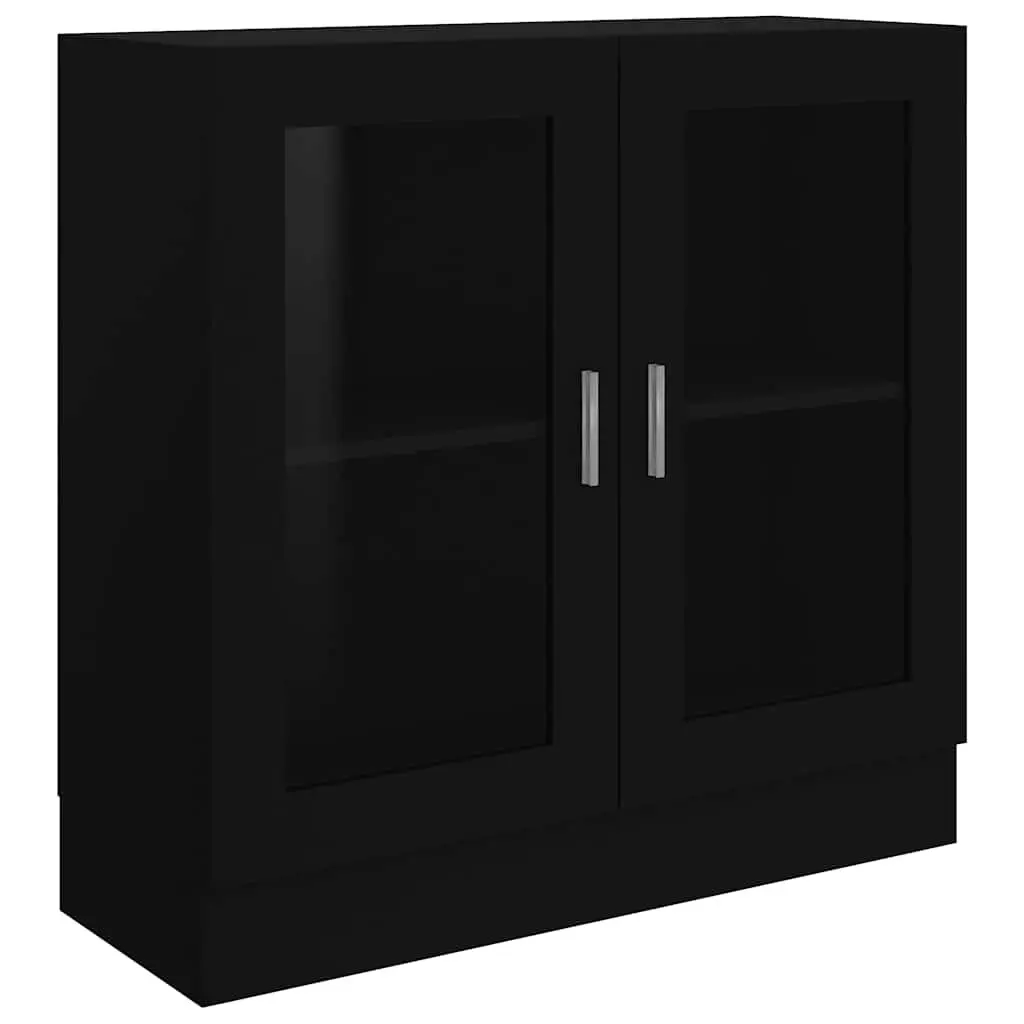 Display Cabinet Black Engineered Wood 82.5x30.5x80cm