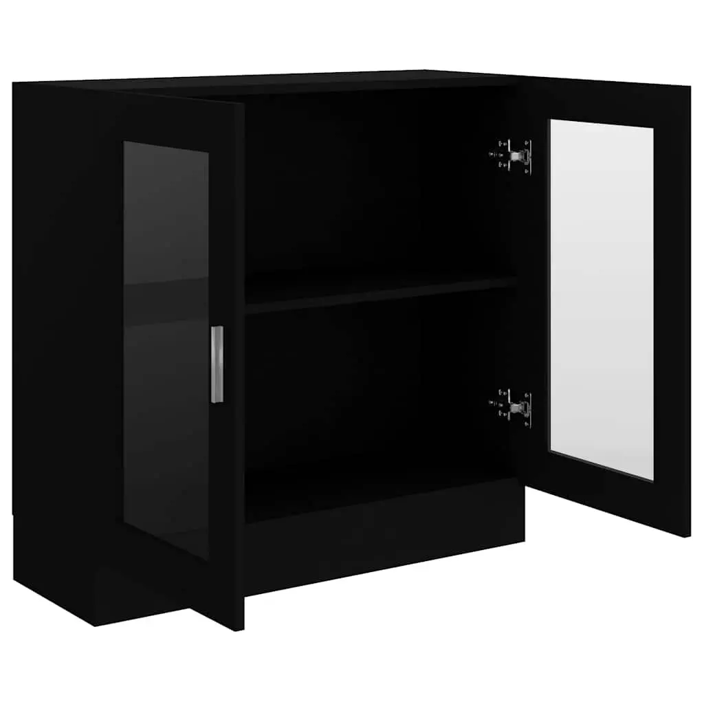 Display Cabinet Black Engineered Wood 82.5x30.5x80cm
