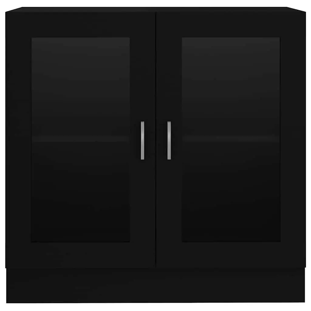 Display Cabinet Black Engineered Wood 82.5x30.5x80cm