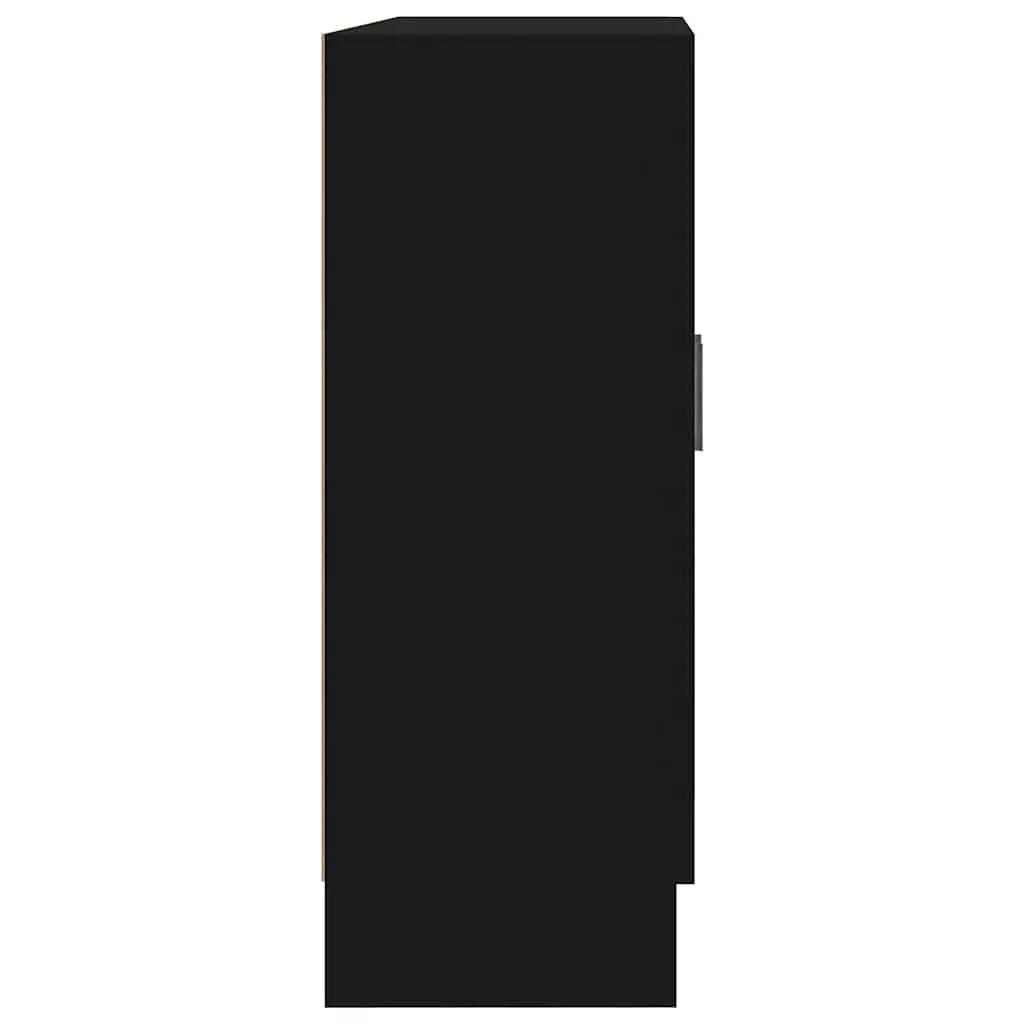 Display Cabinet Black Engineered Wood 82.5x30.5x80cm