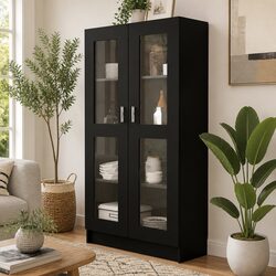 Modern Black Vitrine Cabinet for Stylish Storage
