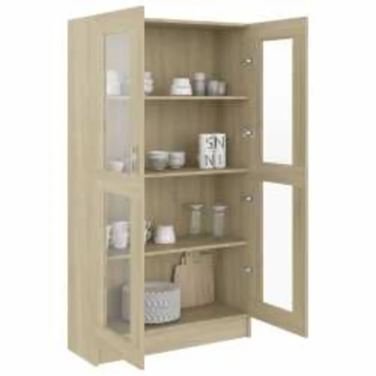 Vitrine Display Cabinet Brown Engineered Wood 82.5x30.5x150cm