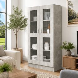 Inviting Grey Vitrine Cabinet with Ample Storage Solutions
