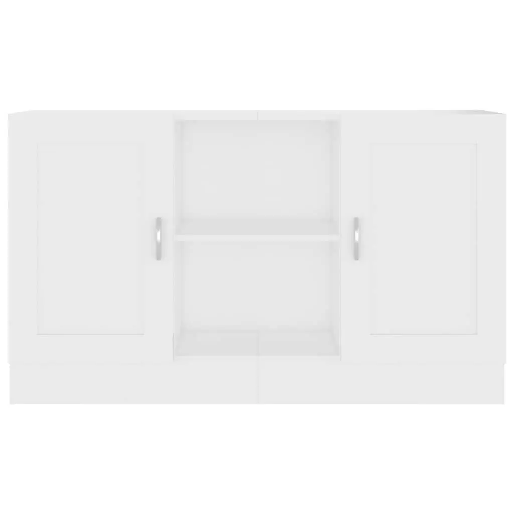 Sideboard Storage Cabinet White Engineered Wood 120cm 2 Doors 2 Compartments