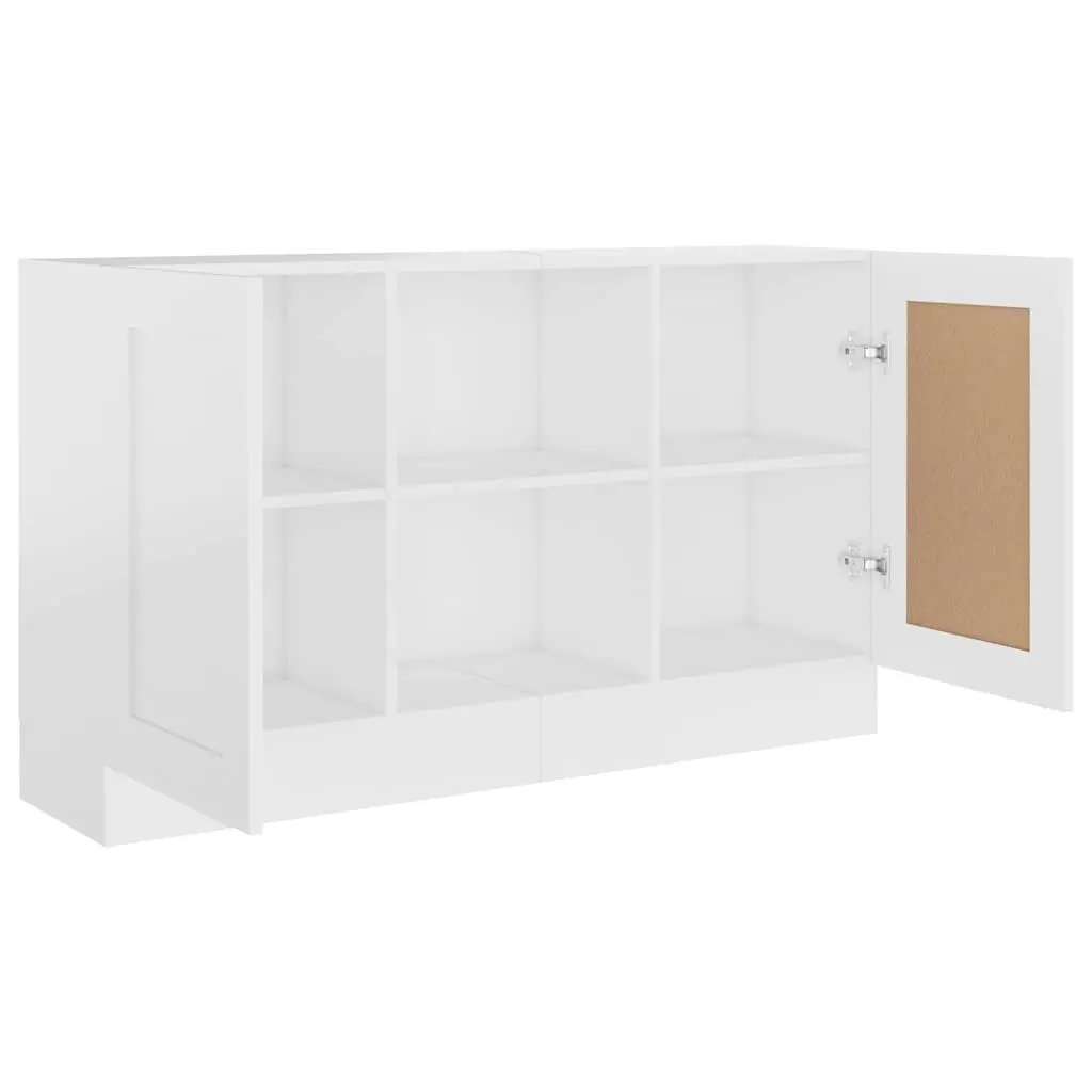 Sideboard Storage Cabinet White Engineered Wood 120cm 2 Doors 2 Compartments