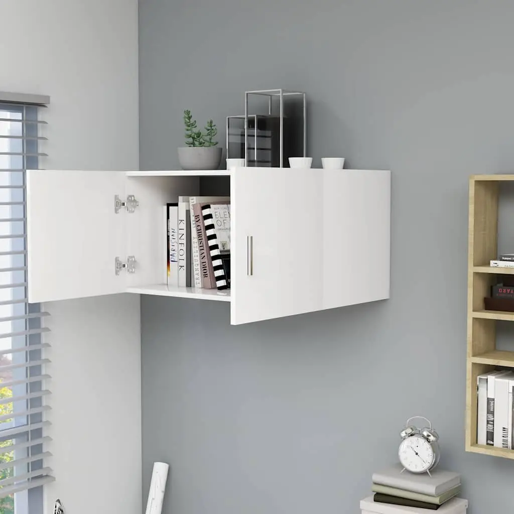 Wall Mounted Cabinet 80x39x40cm White Storage Shelving Unit with Doors