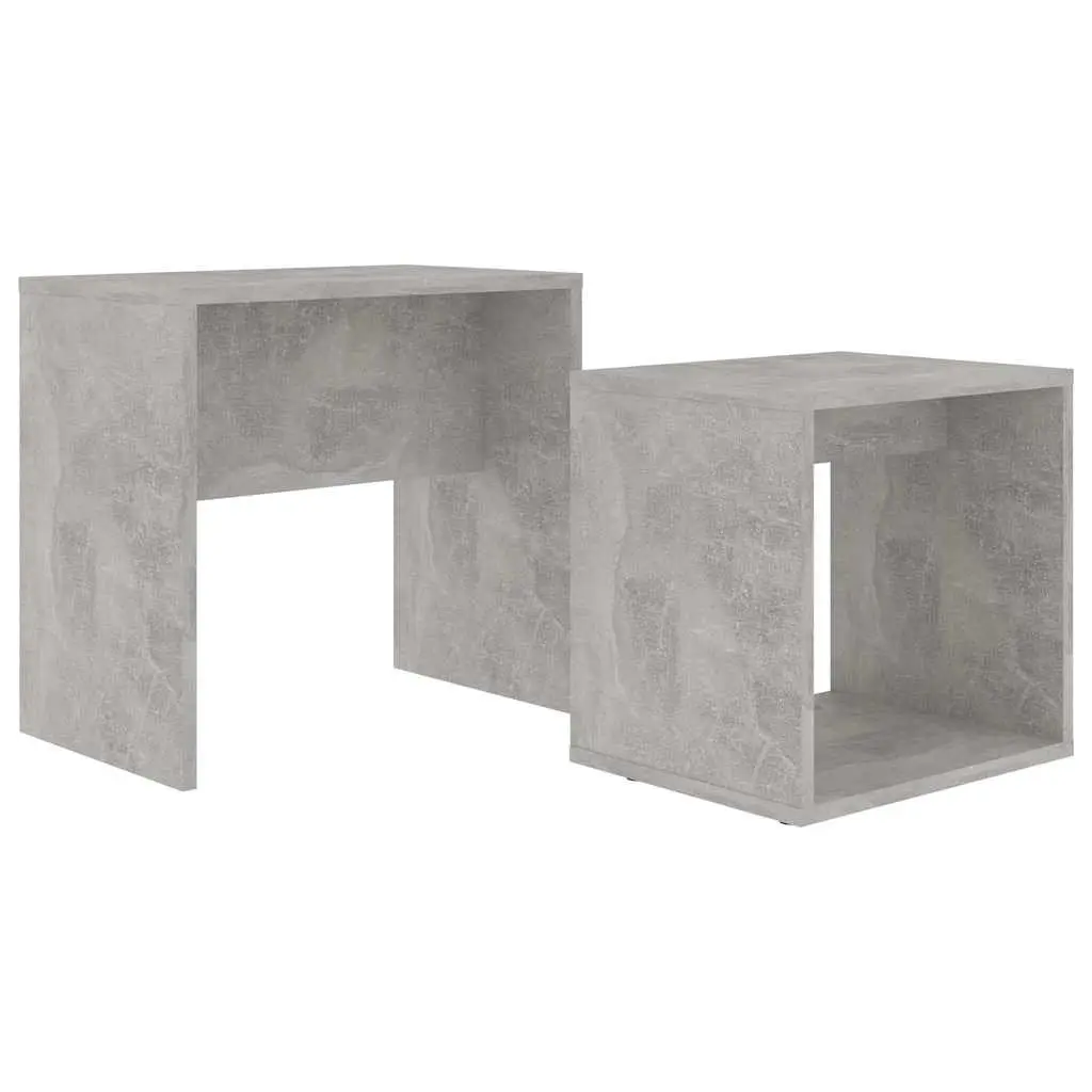 Coffee Table Set Nesting Grey Contemporary 2 Piece