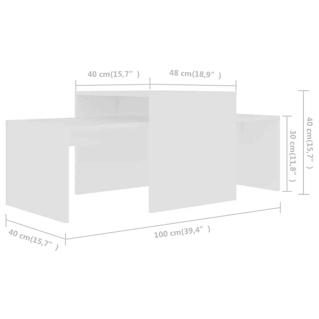 White Nesting Coffee Table Set