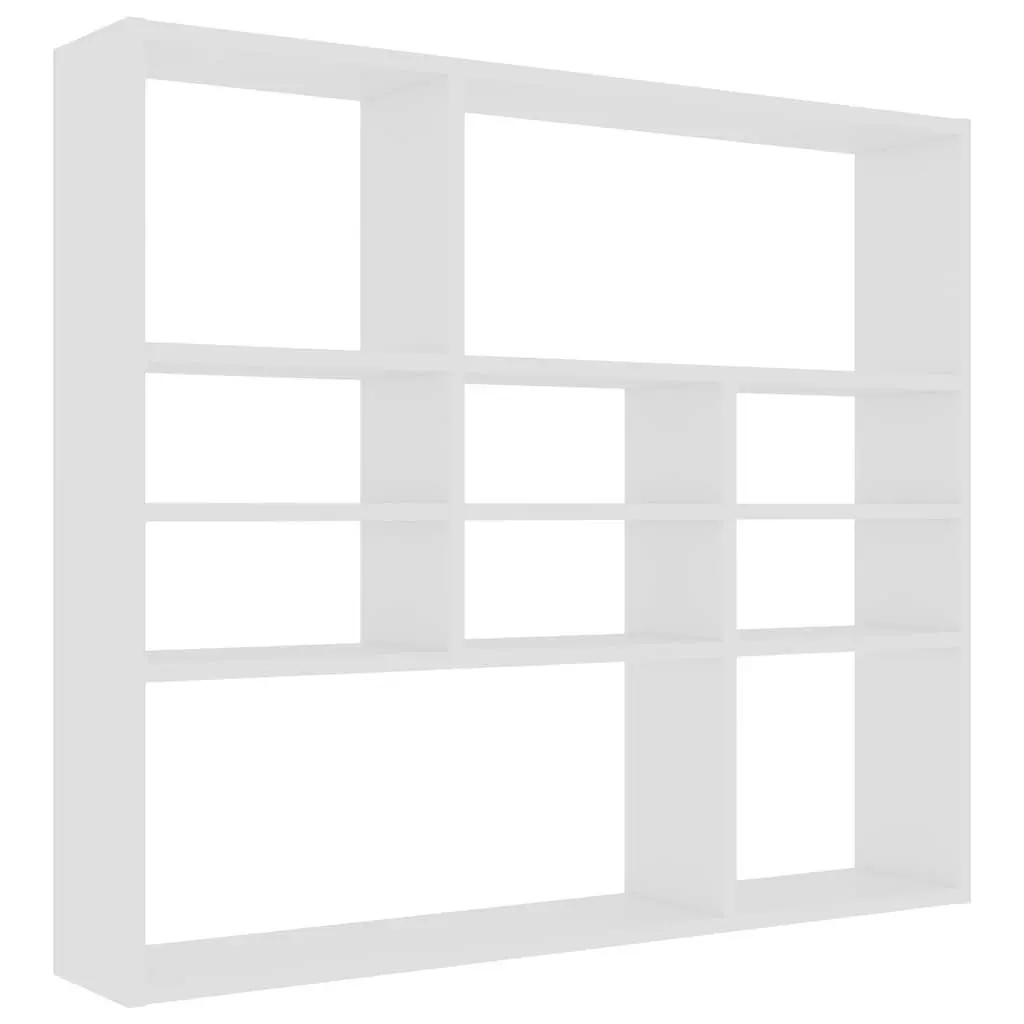 Wall Shelf Open Compartments White 90x16x78 cm Display Organiser Storage Unit