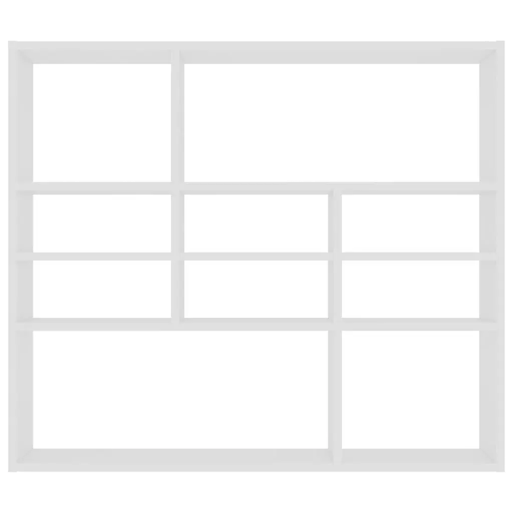 Wall Shelf Open Compartments White 90x16x78 cm Display Organiser Storage Unit
