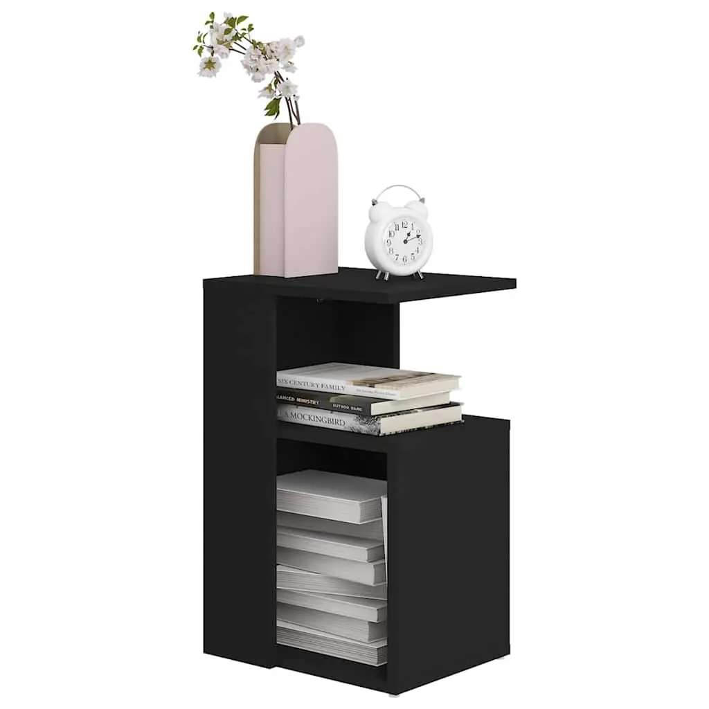 Black Accent Table with Storage
