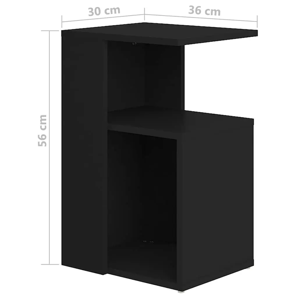 Black Accent Table with Storage