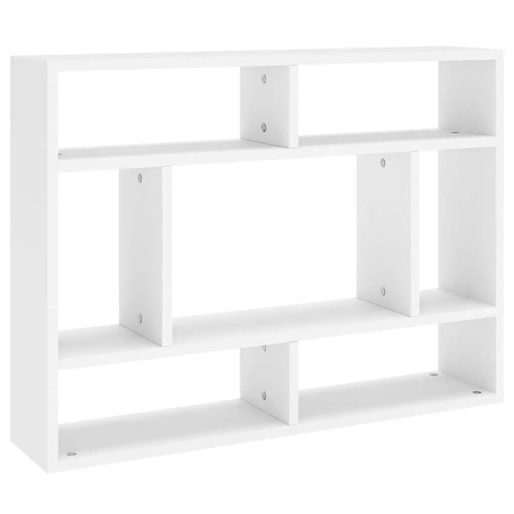 Wall Shelf White 75x16x55 cm with Open Compartments