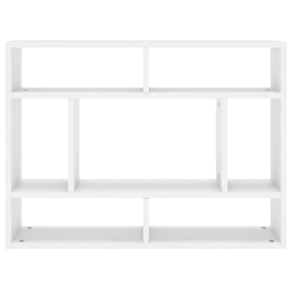 Wall Shelf White 75x16x55 cm with Open Compartments