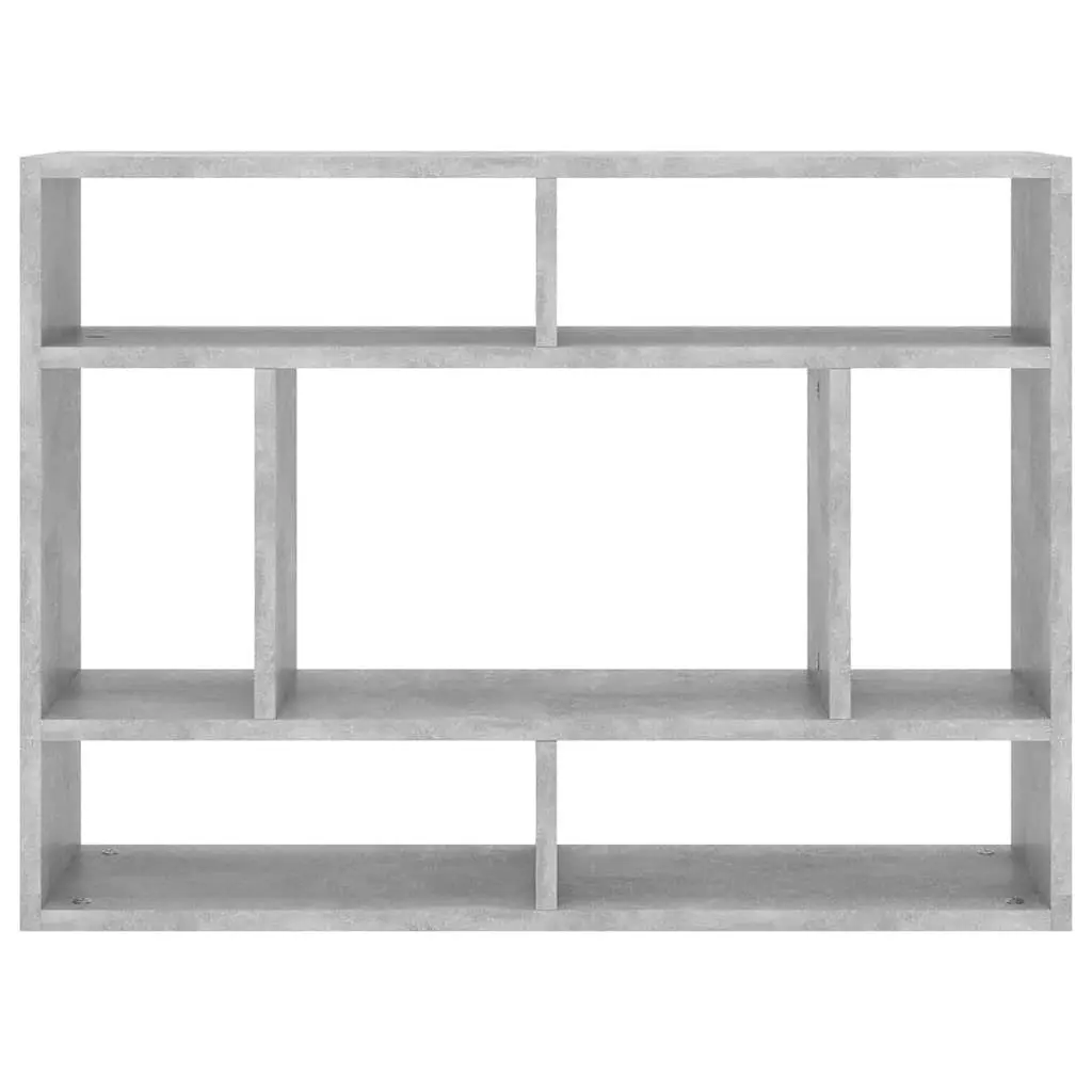 Wall Shelf Grey Open Compartment Storage Display Unit 75 x 16 x 55 cm