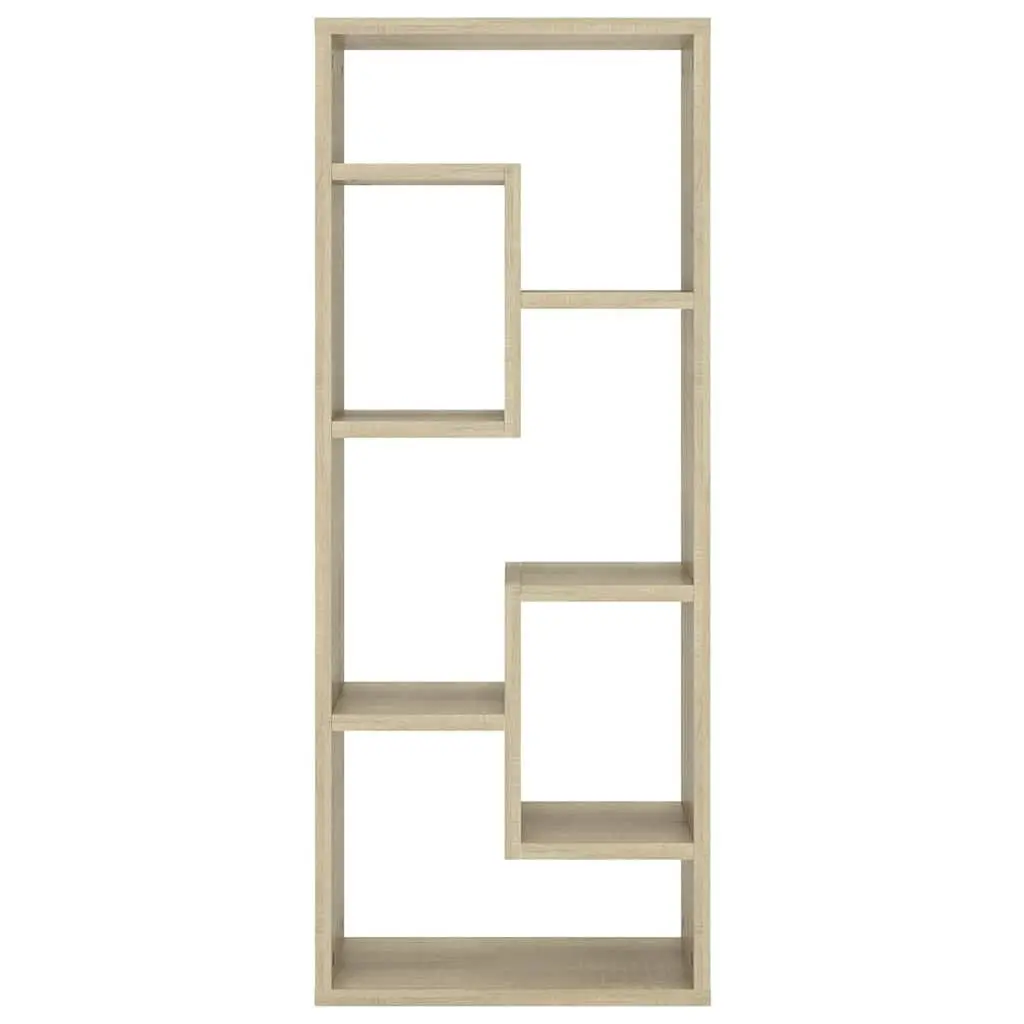 Wall Shelf Storage Display Unit Open Compartments Engineered Wood Brown