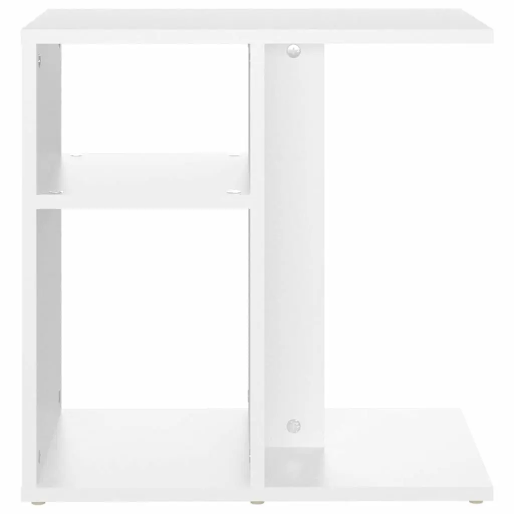 Side Table White Accent Storage Furniture 50x30x50 cm