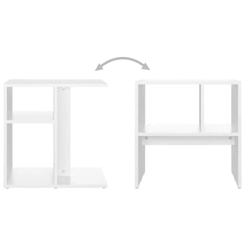 Side Table White Accent Storage Furniture 50x30x50 cm