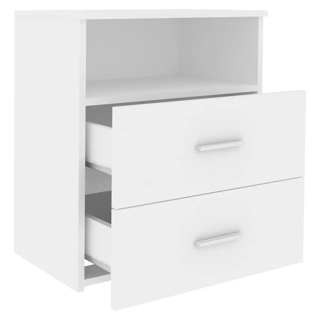 Bedside Table White Nightstand Cabinet Storage Drawers Shelf Modern Furniture