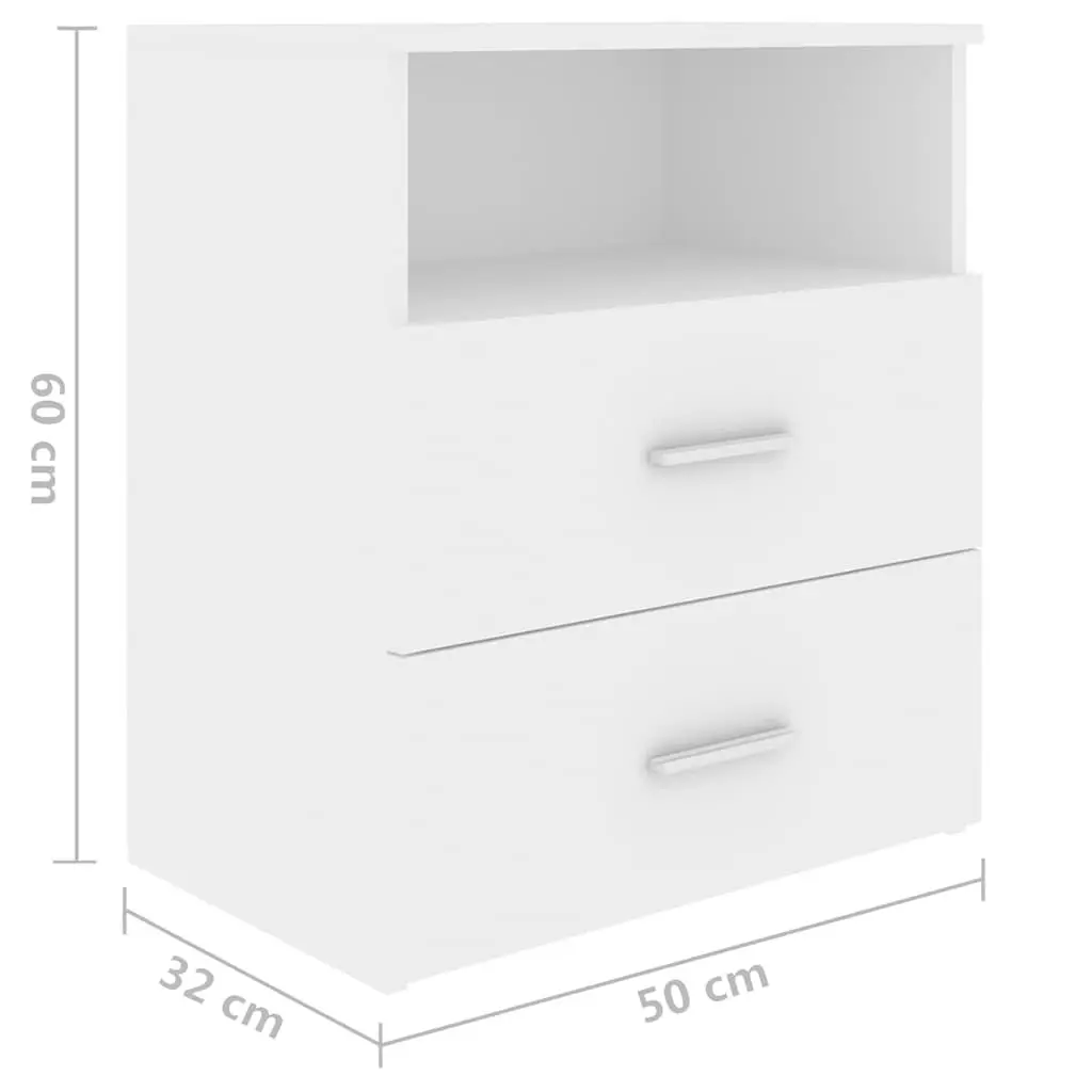 Bedside Tables Modern Style White 50 x 32 x 60 cm 2 pcs
