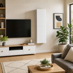 Friendly Wall-Mounted TV Cabinets for a Cozy Living Room