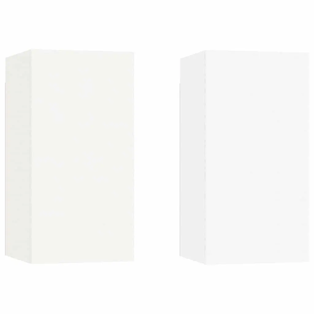 Wall-Mounted TV Cabinet Set 2 pcs White Storage Shelves