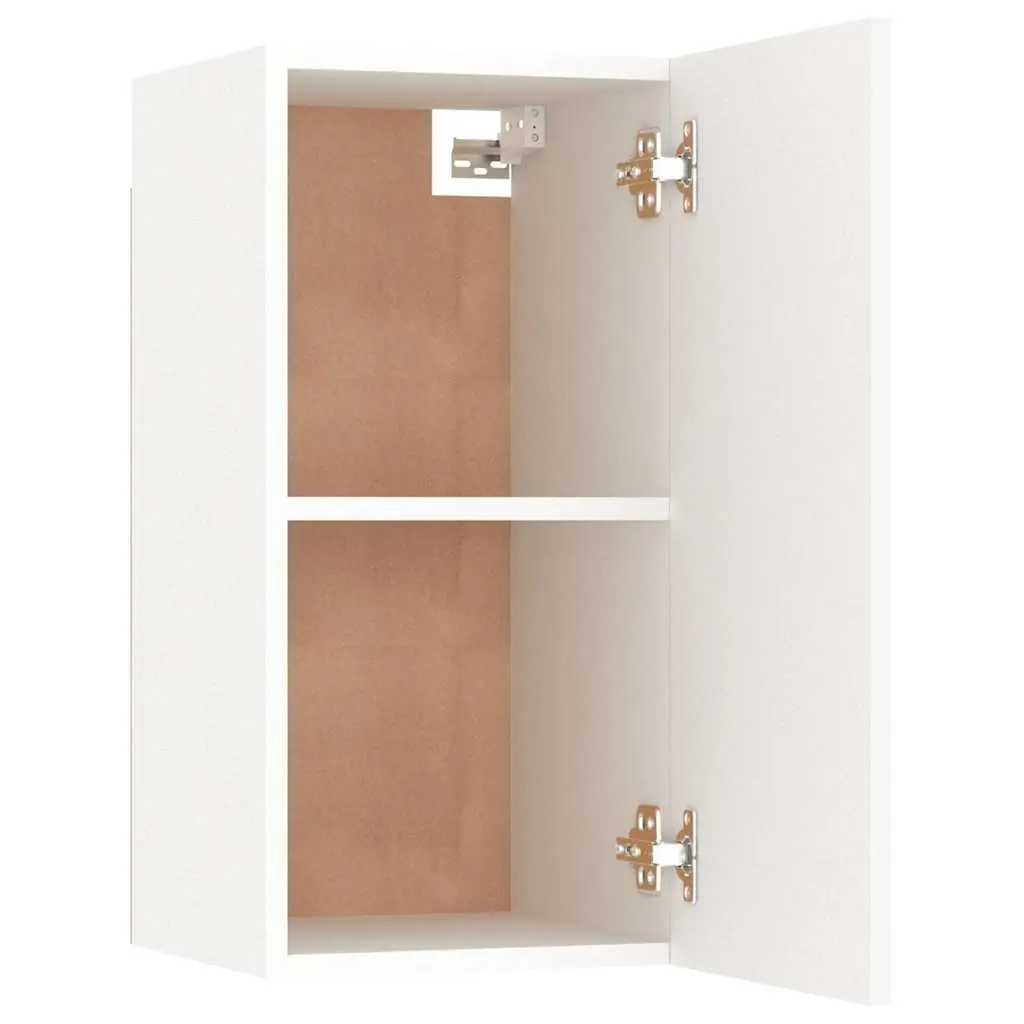 Wall-Mounted TV Cabinet Set 2 pcs White Storage Shelves