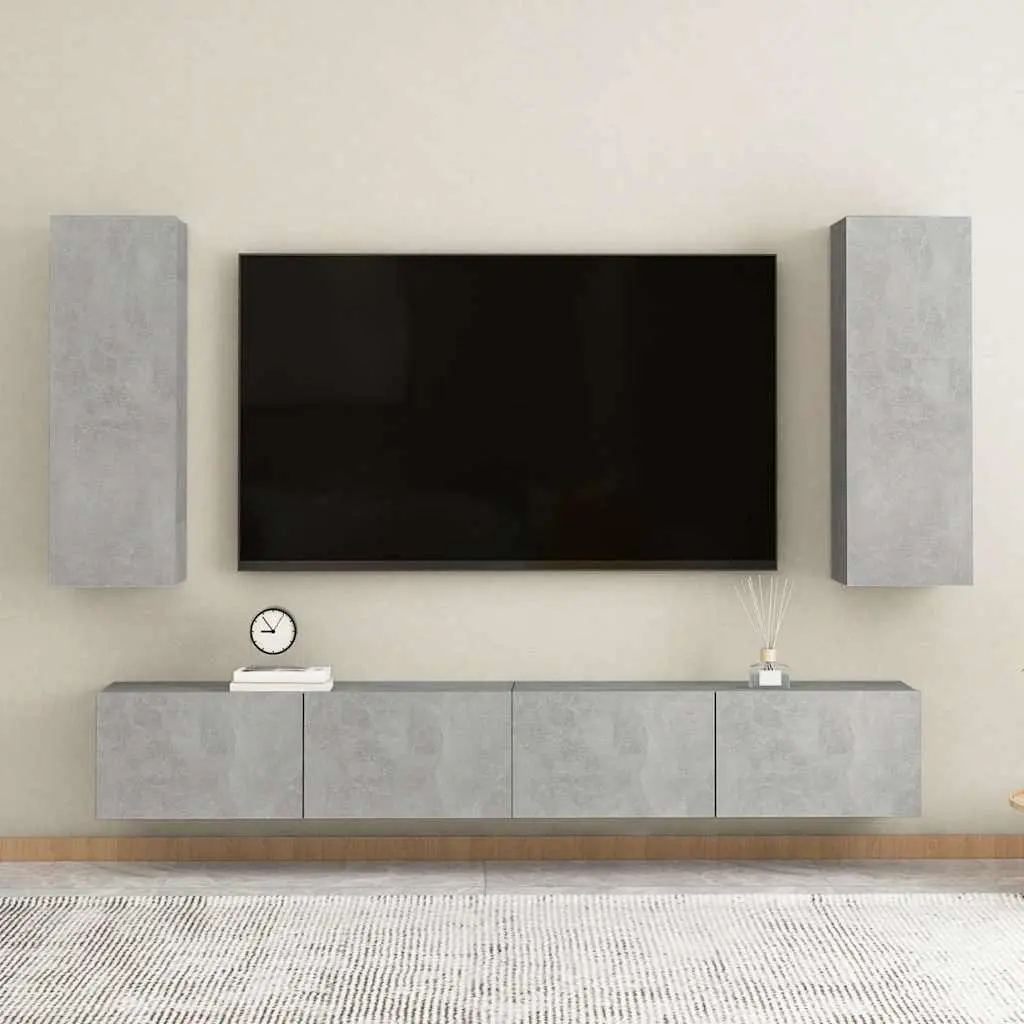 Wall-Mounted TV Cabinet Grey Engineered Wood 30.5x30x90 cm